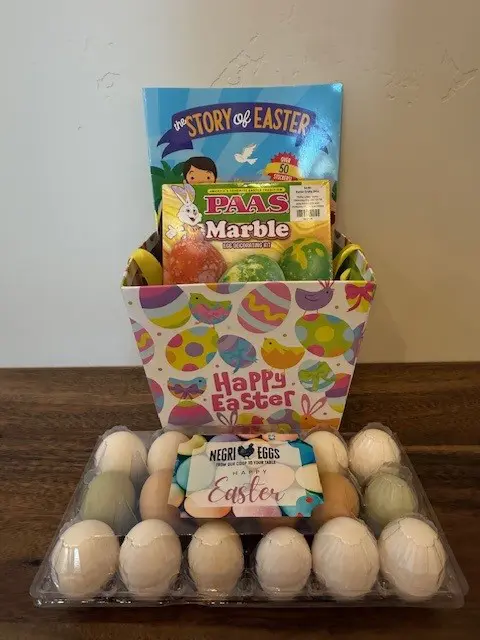 Happy Easter kit with Negri Eggs dozen and dye kit in festive box